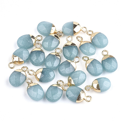 Electroplate Natural Jade Charms X-G-S344-09A-1