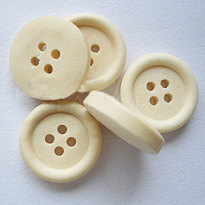 Natural Round 4-hole Basic Sewing Button NNA0Z6H-1
