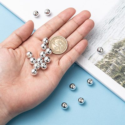 Plating Plastic Acrylic Round Beads PACR-L003-10mm-S-1