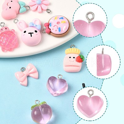 10Pcs 10 Styles Resin Pendants Sets RESI-FS0002-23-1