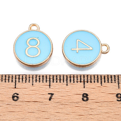 Light Gold Plated Alloy Enamel Charms ENAM-T010-05G-01-1