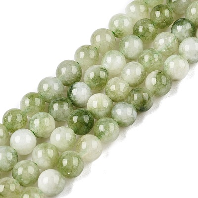 Dyed Natural White Jade Beads Strands G-T138-6mm-210-24-1