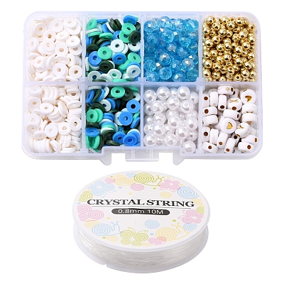 DIY Letter & Imitation Pearl & Heishi Beads Bracelet Making Kit DIY-YW0005-23C-1