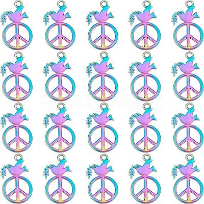 20Pcs Rainbow Color Alloy Pendants FIND-FH0003-56-1