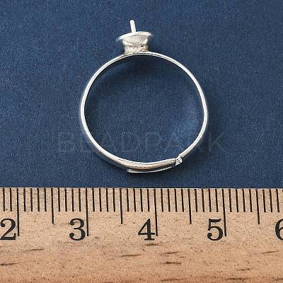 Adjustable Brass Cup Peg Ring Settings For Half-drilled Beads KK-K414-02B-S-1