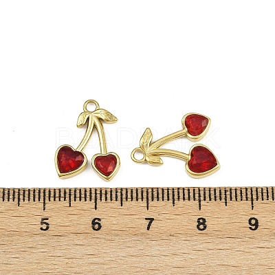 304 Stainless Steel Glass Pendants STAS-P415-29G-1