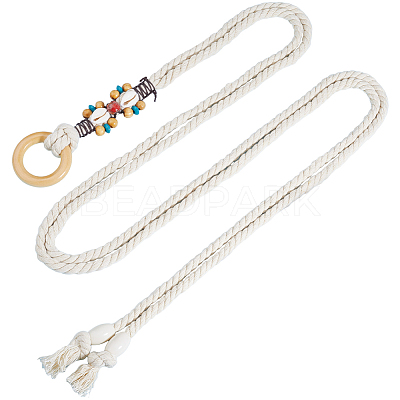 Handmade Weaving Cotton Linen Waist Chain Belts for Women Ladies Dress AJEW-WH20017-75C-1
