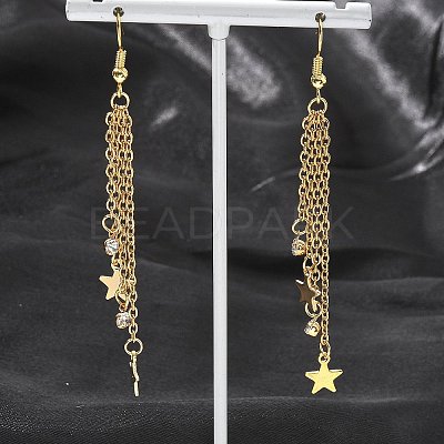 Tassel Dangle Earrings X-EJEW-JE04024-1