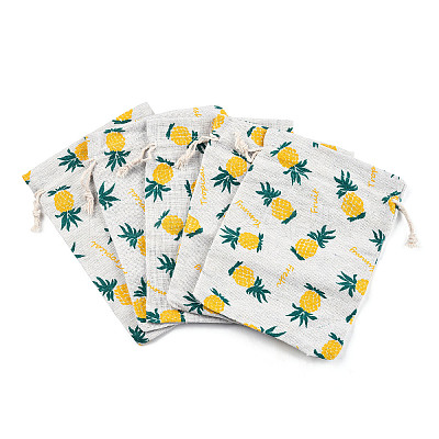Polycotton(Polyester Cotton) Packing Pouches Drawstring Bags ABAG-T007-02J-1