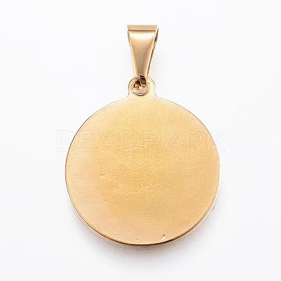 Real 18K Gold Plated 304 Stainless Steel Pendants STAS-H372-01G-1