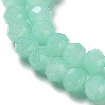 Baking Paint Imitation Jade Glass Bead Strands X-DGLA-A034-J8MM-A22-1