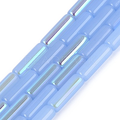 Electroplate Imitation Jade Glass Beads Strands EGLA-Q132-02A-D04-1