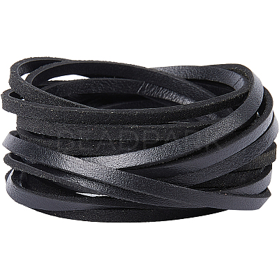 Flat Cowhide Leather Jewelry Cord LC-GF0001-10B-04-1