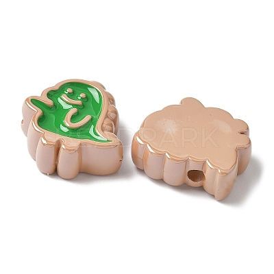 10Pcs Acrylic Enamel Beads OACR-H048-01C-01-1
