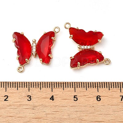 Brass Pave Faceted Glass Connector Charms FIND-Z020-04M-1