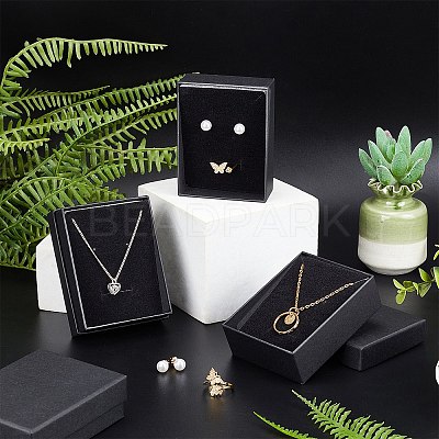 Kraft Cotton Filled Cardboard Paper Jewelry Set Boxes CBOX-R036-11B-1