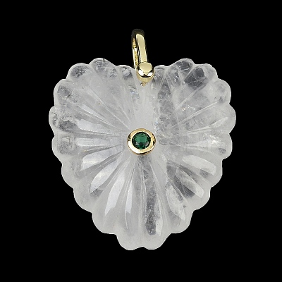 Natural Quartz Crystal Carved Pendants G-C276-01G-09-1