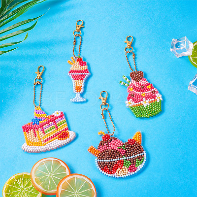 Ice Cream Cake Dessert DIY Diamond Painting Pendant Decoration Kits DIY-TA0010-76-1