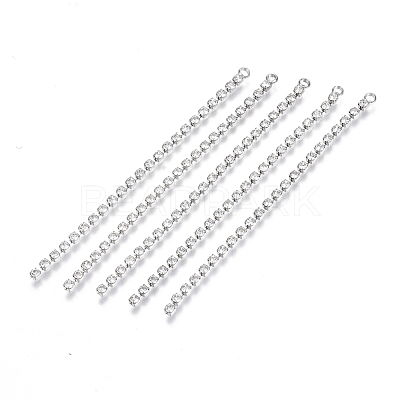 Brass Rhinestone Cup Chains Tassel Big Pendants KK-R129-10P-1