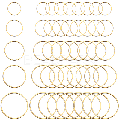 100pcs 5 Styles Brass Linking Rings KK-SP0002-19-1