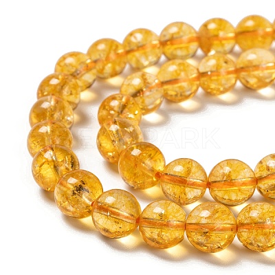 Natural Citrine Beads Strands LS-G-E326-10mm-01-1
