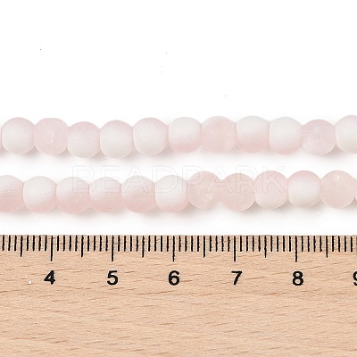 Frosted Crackle Glass Beads Strands GLAA-U001-8mm-M12-1