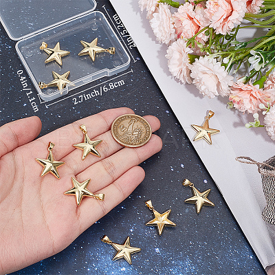 10Pcs Rack Plating Brass Pendants KK-BBC0016-12-1