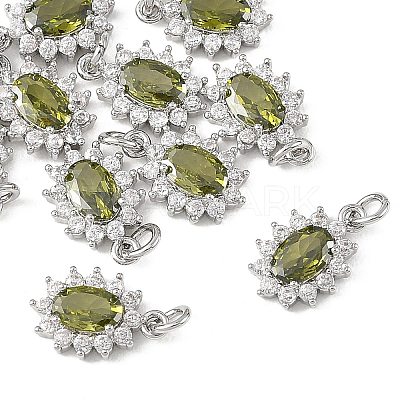 SHEGRACE Brass Micro Pave Cubic Zirconia Pendants XGRQ2O929-446D-P-1