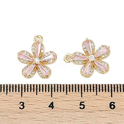 Rack Plating Brass Micro Pave Cubic Zirconia Pendants KK-C082-01G-04-1