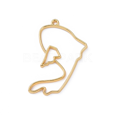 Zinc Alloy Open Back Bezel Pendants PALLOY-D580-05G-H-1