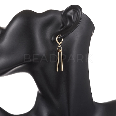 304 Stainless Steel Round with Stick Leverback Earrings EJEW-JE06827-1