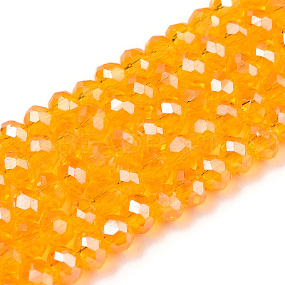 Electroplate Glass Beads Strands X-EGLA-A034-T1mm-A24-1