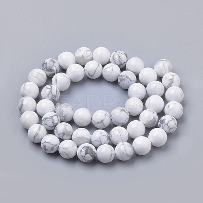 Natural Howlite Beads Strands X-G-S259-47-6mm-1