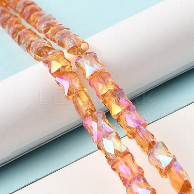 AB Color Plated Transparent Glass Beads Strands EGLA-P051-06A-A04-1