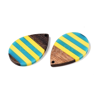 Epoxy Resin & Walnut Wood Pendants RESI-N039-121O-1
