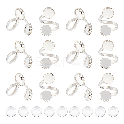 DIY Blank Dome Ring Making Kit DIY-UN0004-56-1