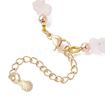 3Pcs Natural Rose Quartz & Amethyst & White Moonstone Chip Beaded Bracelets for Women BJEW-JB12309-1