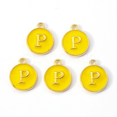 Golden Plated Alloy Enamel Charms ENAM-S118-09P-1
