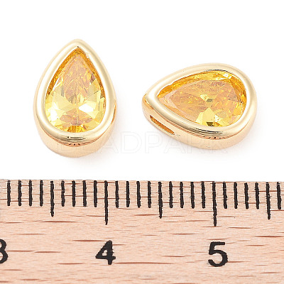 Brass Cubic Zirconia Beads KK-C051-60G-04-1