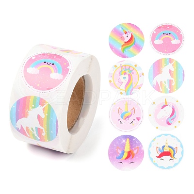8 Styles Horse Paper Stickers X-DIY-L051-008-1