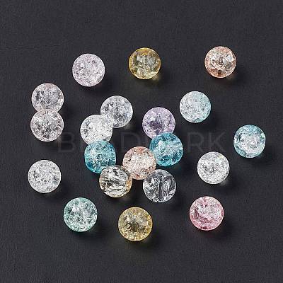 Transparent Crackle Glass Beads GLAA-P029-01-1