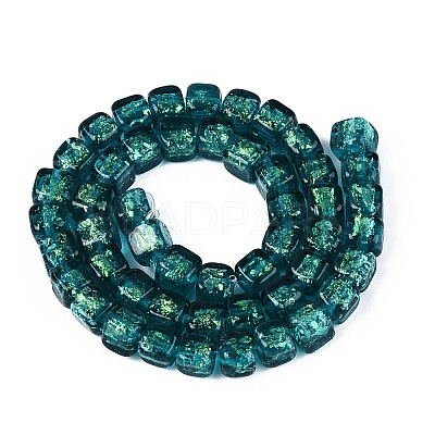 Handmade Foil Glass Beads Strands FOIL-Q002-04D-1