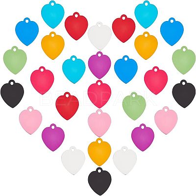 30Pcs 10 Colors Aluminum Blank Pendants ALUM-FH0001-07-1