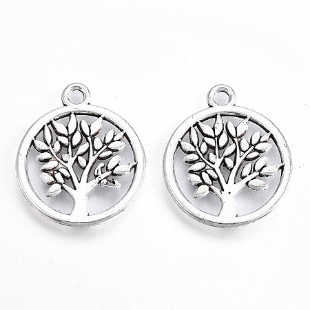 Tibetan Style Alloy Pendants X-TIBE-S323-022AS-RS-1