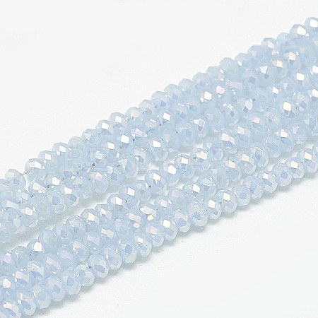 Electroplate Glass Beads Strands X-EGLA-Q112-A02-1