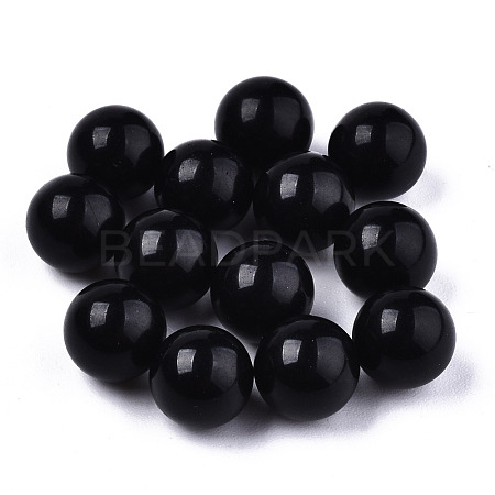 Natural Black Stone Beads G-R483-02-8mm-1
