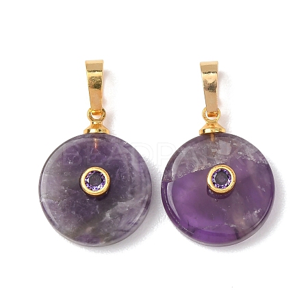 Natural Banded Amethyst Pendants G-P628-03G-07-1