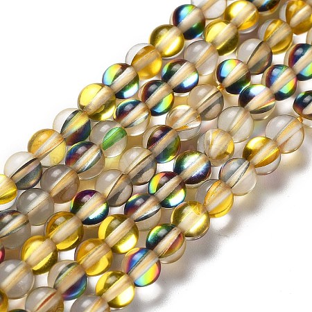 Synthetic Moonstone Beads Strands G-P528-J01-12-1