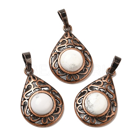 Natural Howlite Pendants G-H065-02R-15-1