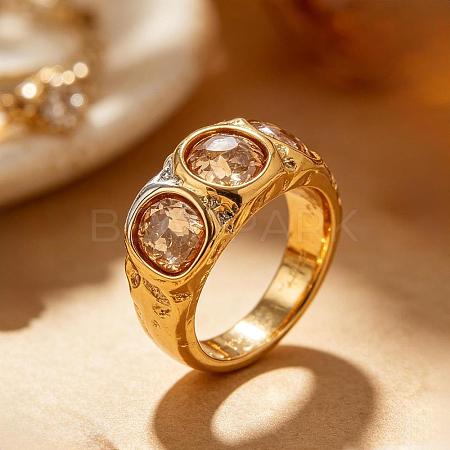 304 Stainless Steel Pave Cubic Zirconia Finger Rings WG436B6-01-1